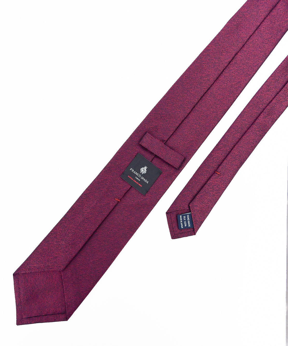 Franco Spada ( フランコスパダ ) ヴィンテージ調梨地ミックス無地ネクタイ:ボルドー