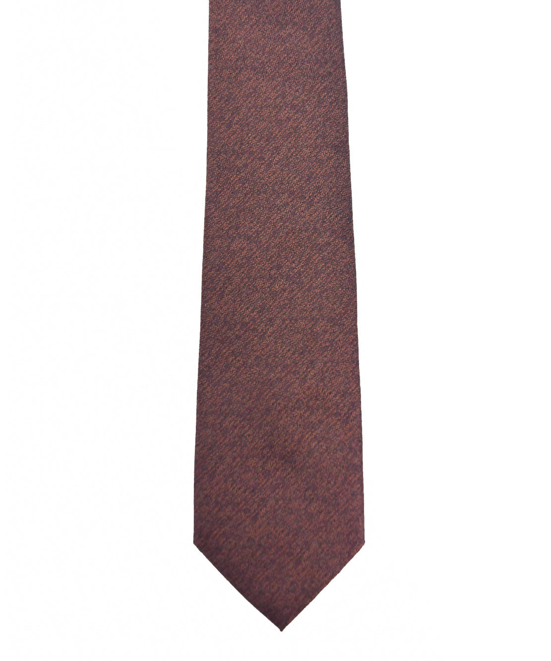 Franco Spada ( フランコスパダ ) ヴィンテージ調梨地ミックス無地ネクタイ:ブラウン