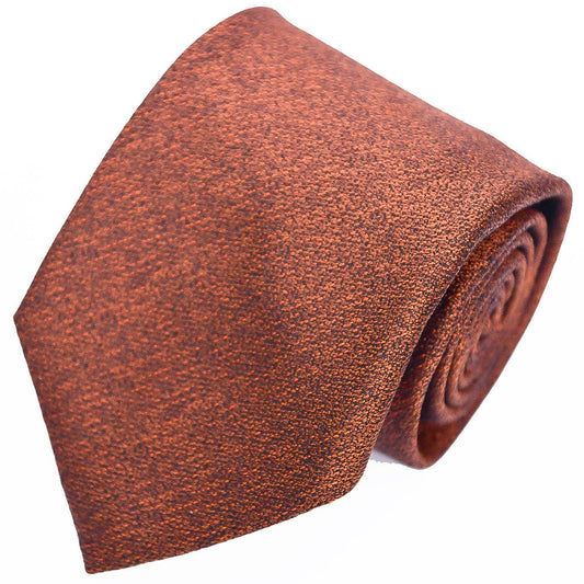 Franco Spada ( フランコスパダ ) ヴィンテージ調梨地ミックス無地ネクタイ:オレンジ