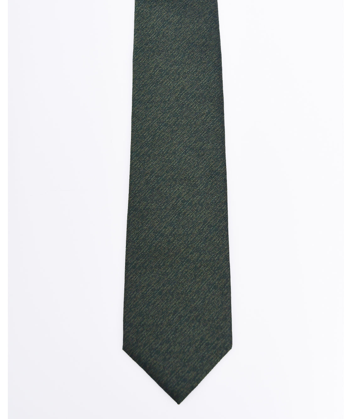 Franco Spada ( フランコスパダ ) ヴィンテージ調梨地ミックス無地ネクタイ:ダークオリーブグリーン