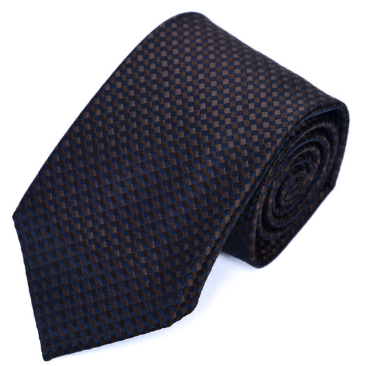 Franco spada ( フランコスパダ ) バスケットグラデーション無地調ネクタイ:ネイビー×ブラウン