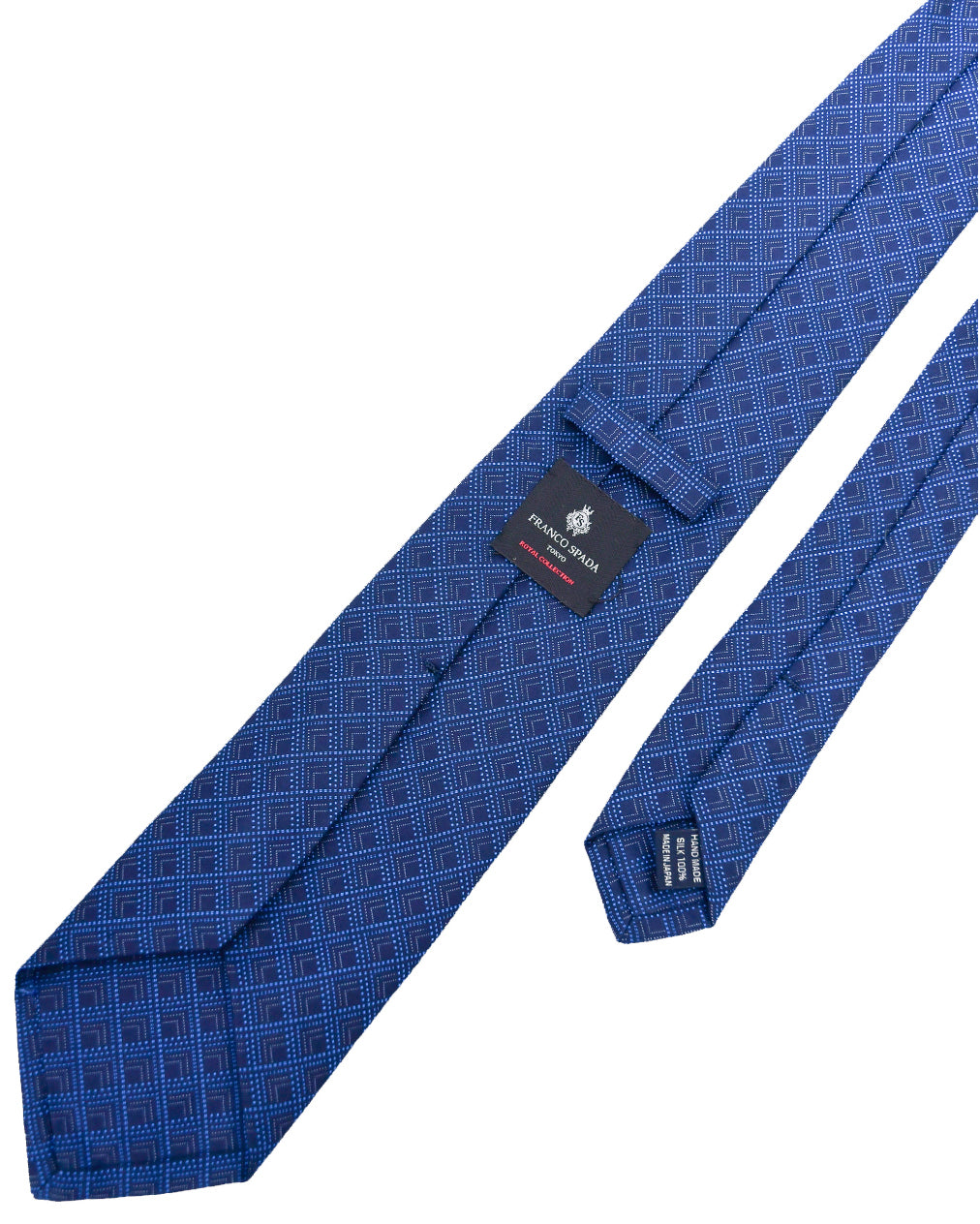 Franco Spada ( フランコスパダ ) NEW江戸切子ジャガードモチーフネクタイ:ネイビー×ブルー