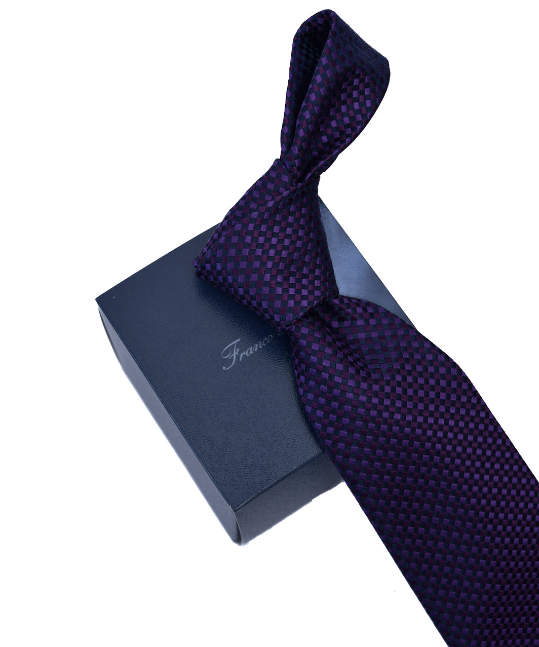Franco spada ( フランコスパダ ) バスケットグラデーション無地調ネクタイ:ネイビー×パープル