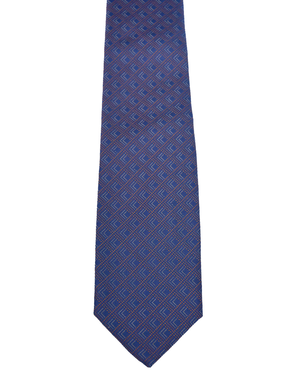 Franco Spada ( フランコスパダ ) NEW江戸切子ジャガードモチーフネクタイ:ネイビー×ブラウン