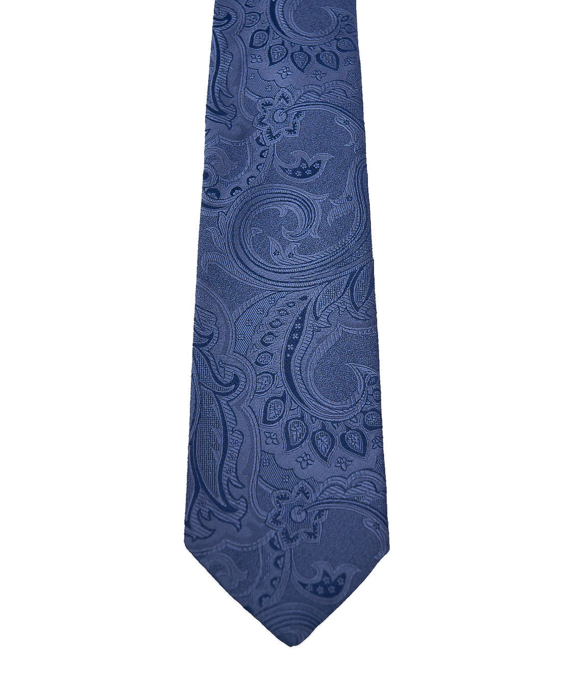 Franco Spada ( フランコスパダ ) ヴィンテージ更紗ペーズリー無地調ネクタイ:スチールグレー