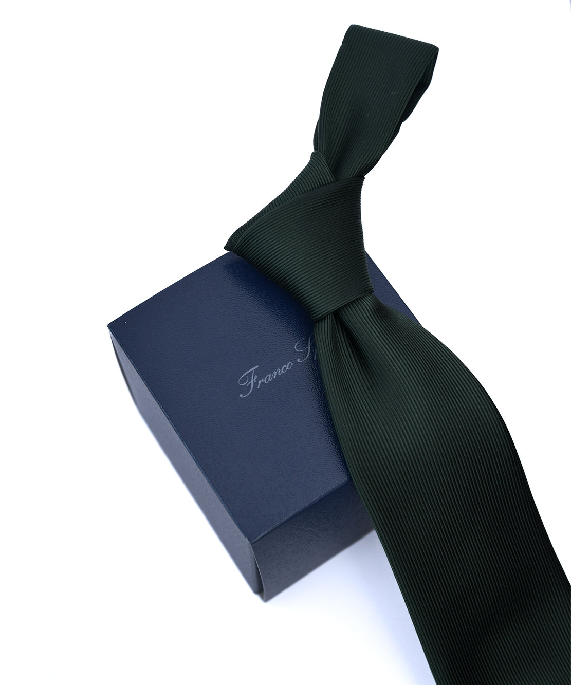 Franco Spada ( フランコスパダ )  細綾無地ネクタイ:ダークオリーブ