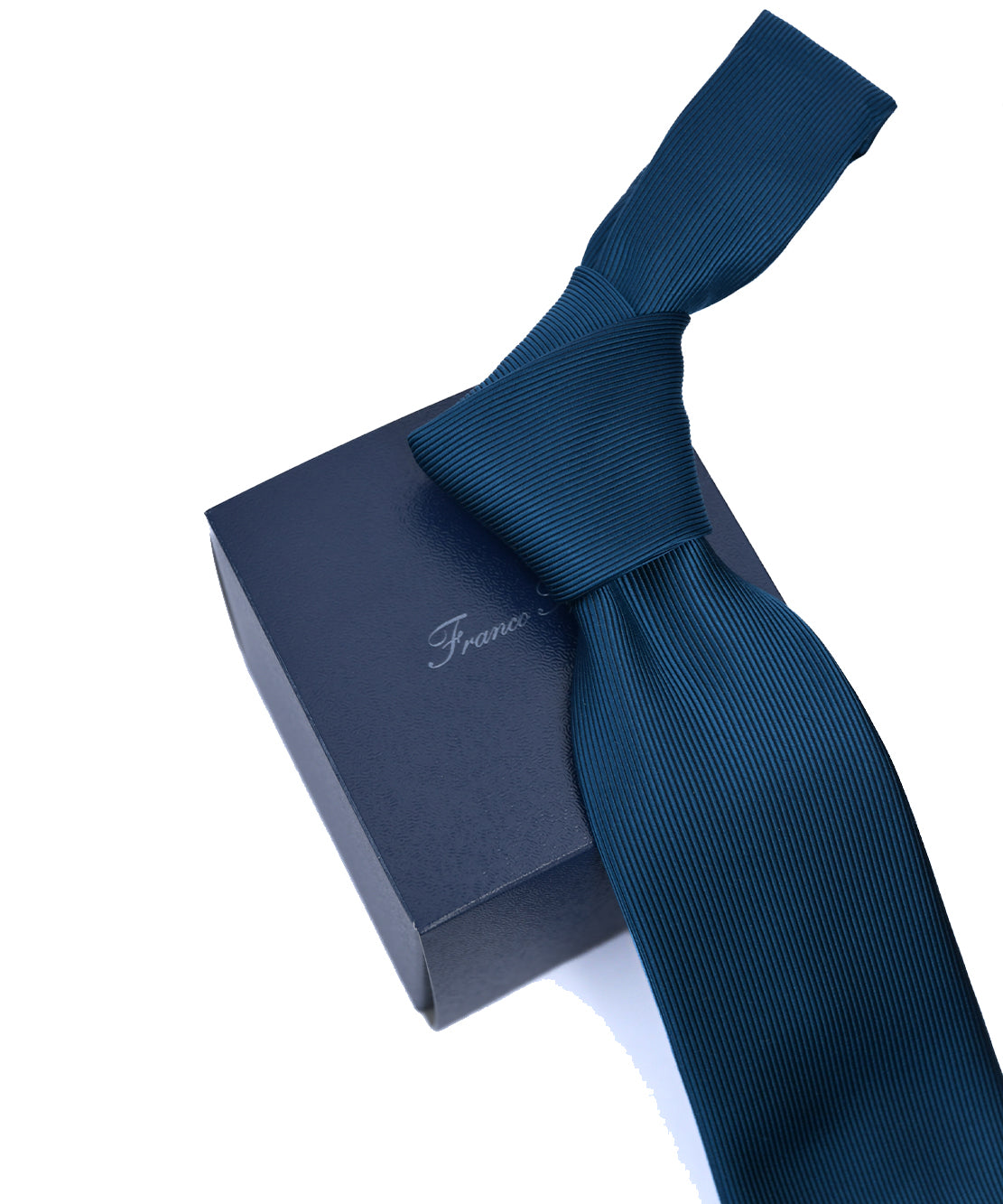 Franco Spada ( フランコスパダ ) 細綾無地ネクタイ:フォレストブルー