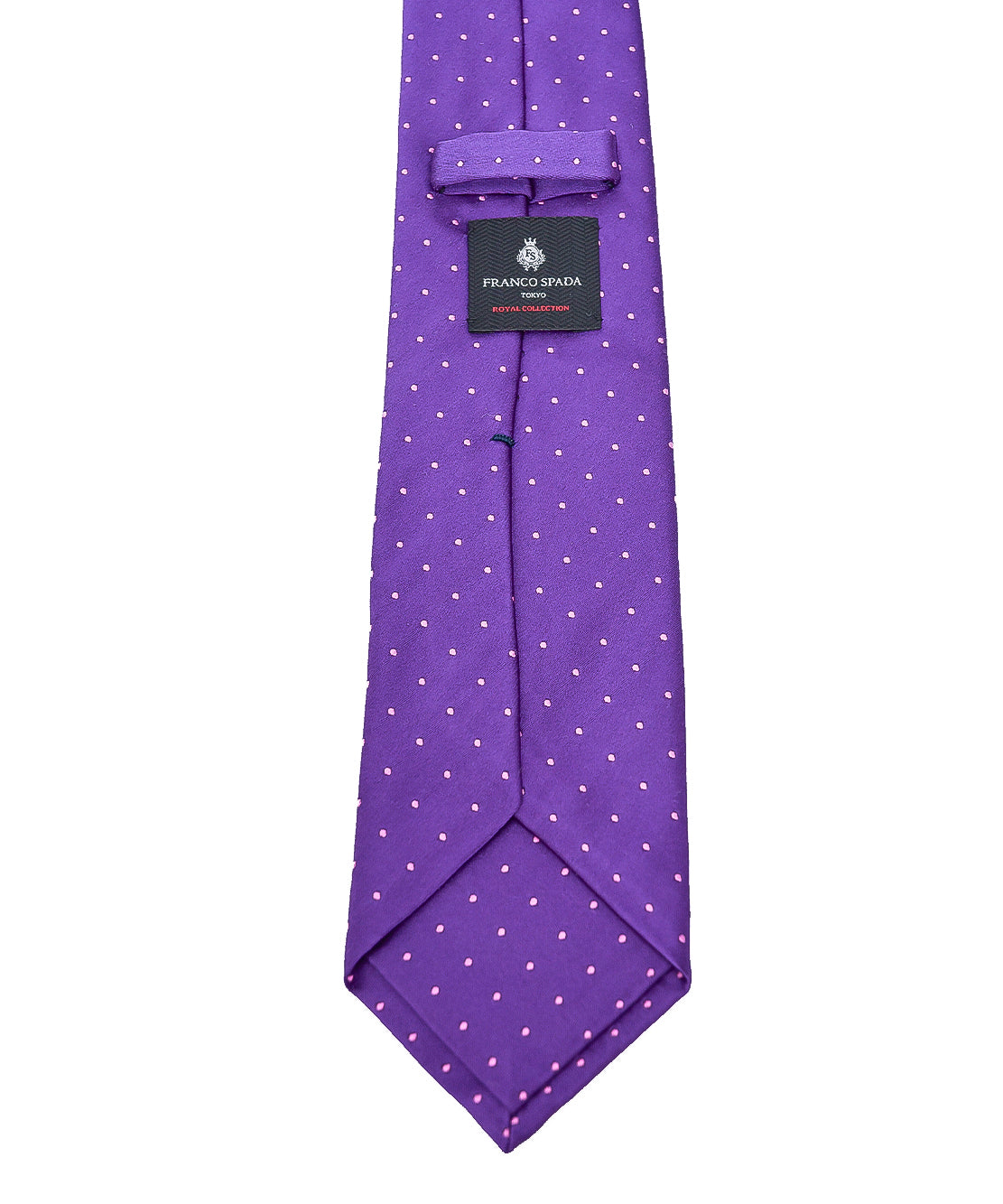 Franco Spada ( フランコスパダ )  クラシックサテン小ドットネクタイ:ロイヤルパープル×ピンク