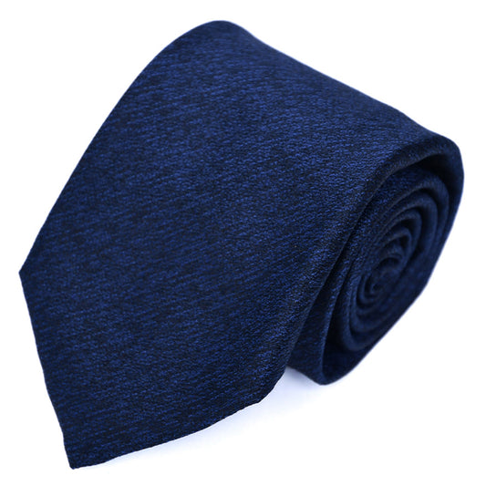 Franco Spada ( フランコスパダ ) ヴィンテージ調梨地ミックス無地ネクタイ:ネイビー