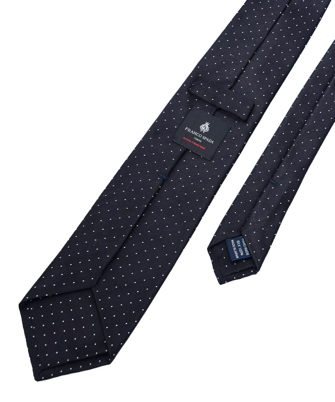 Franco Spada ( フランコスパダ )  ベーシックサテンピンドットネクタイ:ブラック×ホワイト