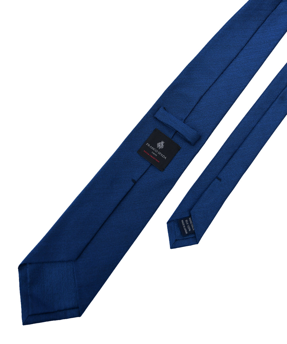 Franco spada (フランコスパダ)ミニヘリンボーン 無地ネクタイ:ロイヤルダークブルー