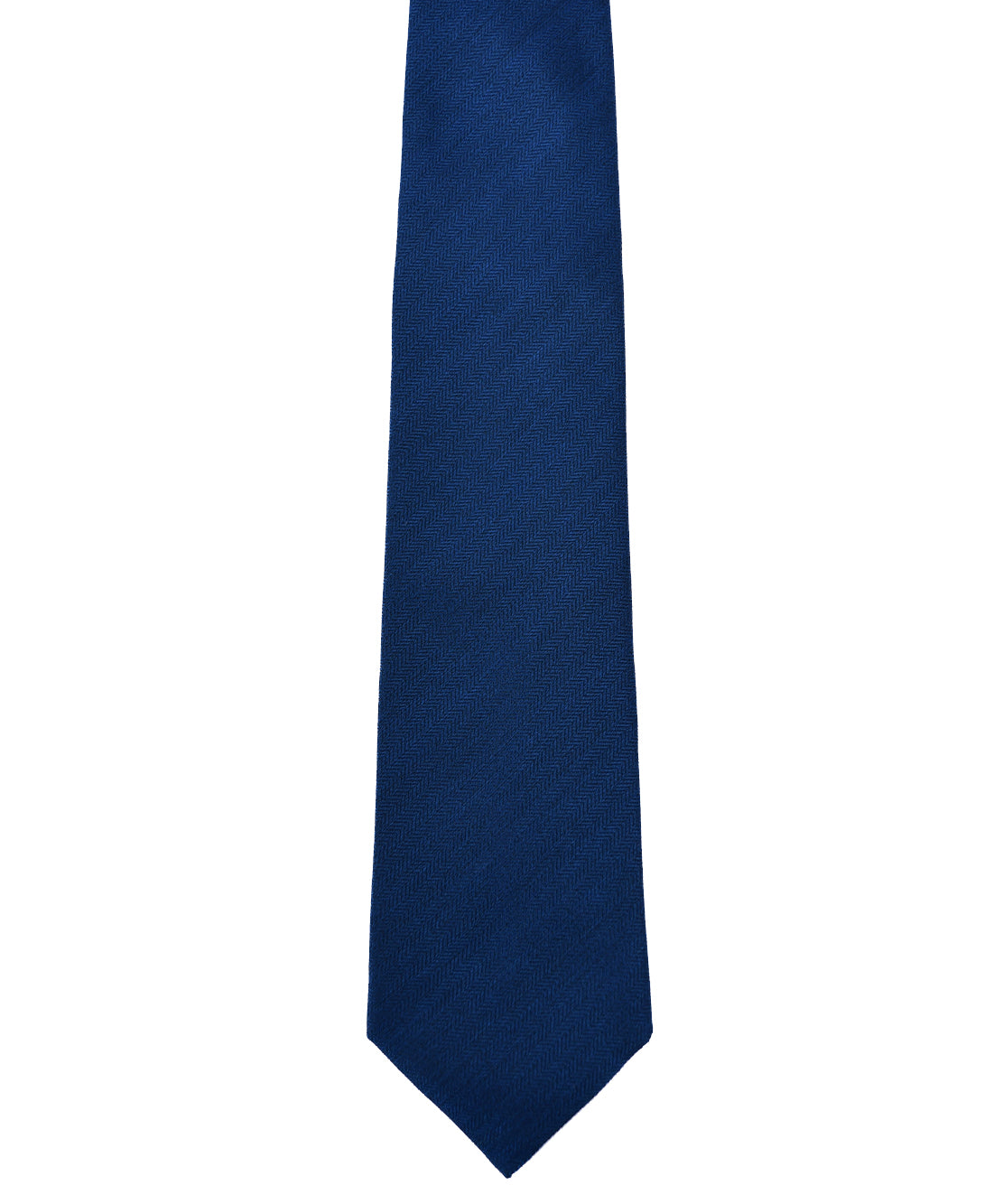 Franco spada (フランコスパダ)ミニヘリンボーン 無地ネクタイ:ロイヤルダークブルー