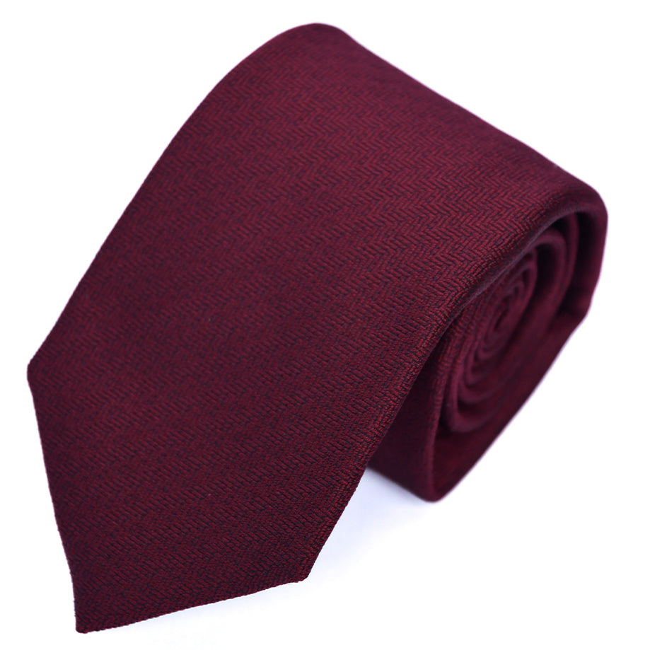 Franco spada (フランコスパダ) ミニヘリンボーン無地ネクタイ:ボルドー