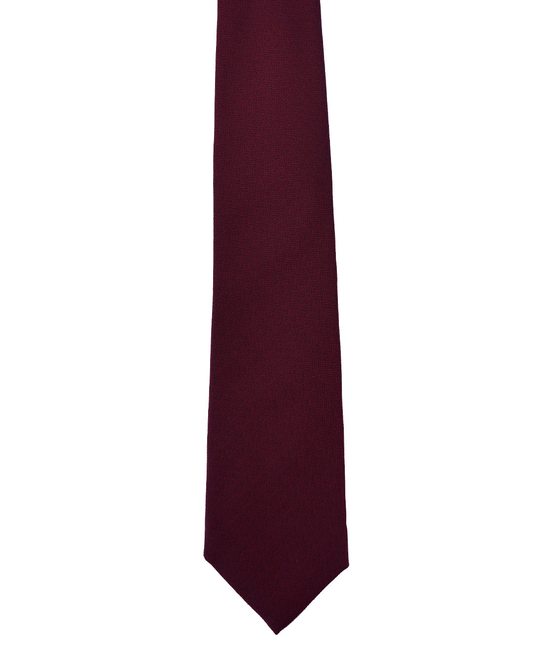 Franco spada (フランコスパダ) ミニヘリンボーン無地ネクタイ:ボルドー