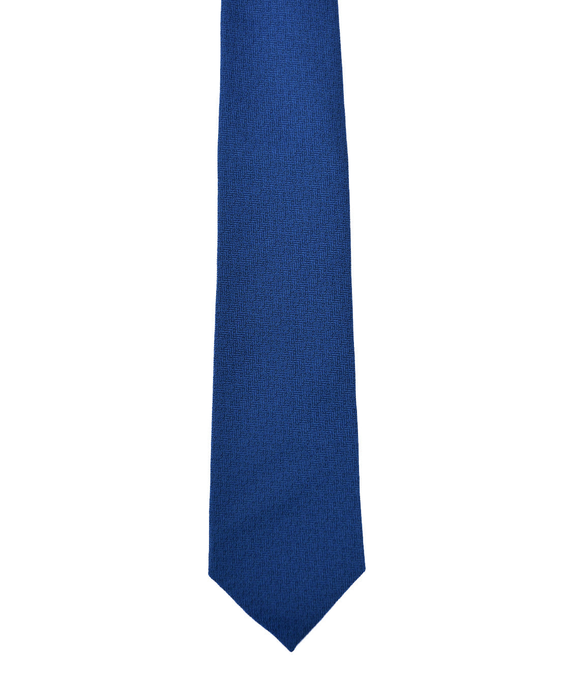 Franco spada (フランコスパダ) ミニヘリンボーン無地ネクタイ:ミディアムブルー
