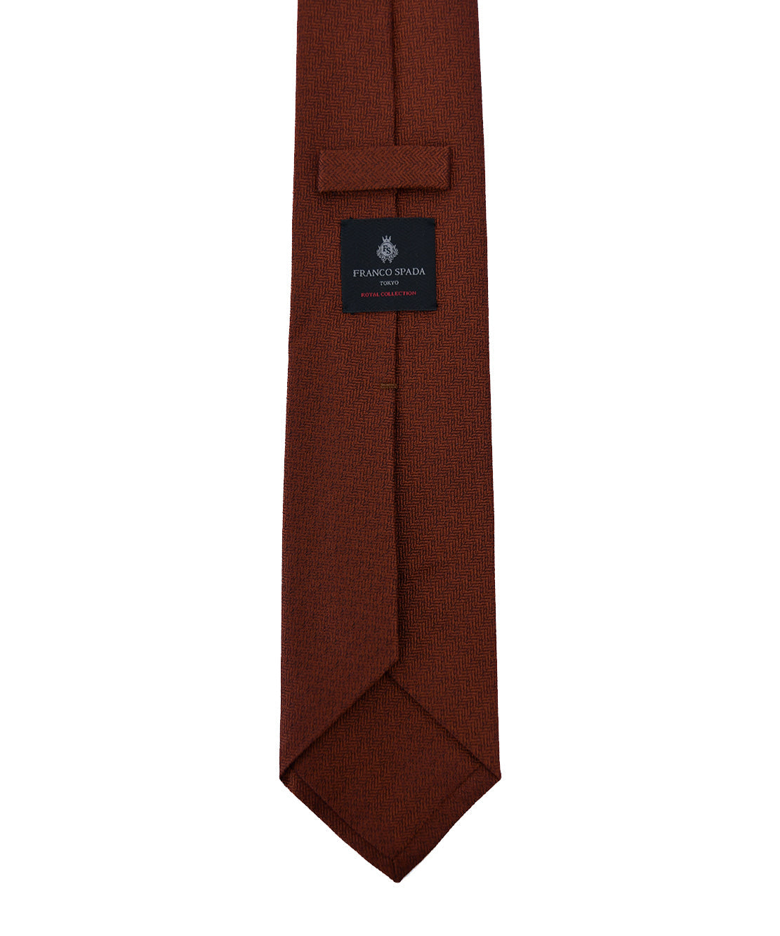 Franco spada (フランコスパダ) ミニヘリンボーン無地ネクタイ:ダスティオレンジ