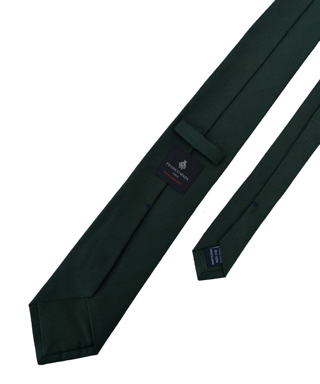 Franco spada (フランコスパダ) ミニヘリンボーン無地ネクタイ:ブリティッシュグリーン