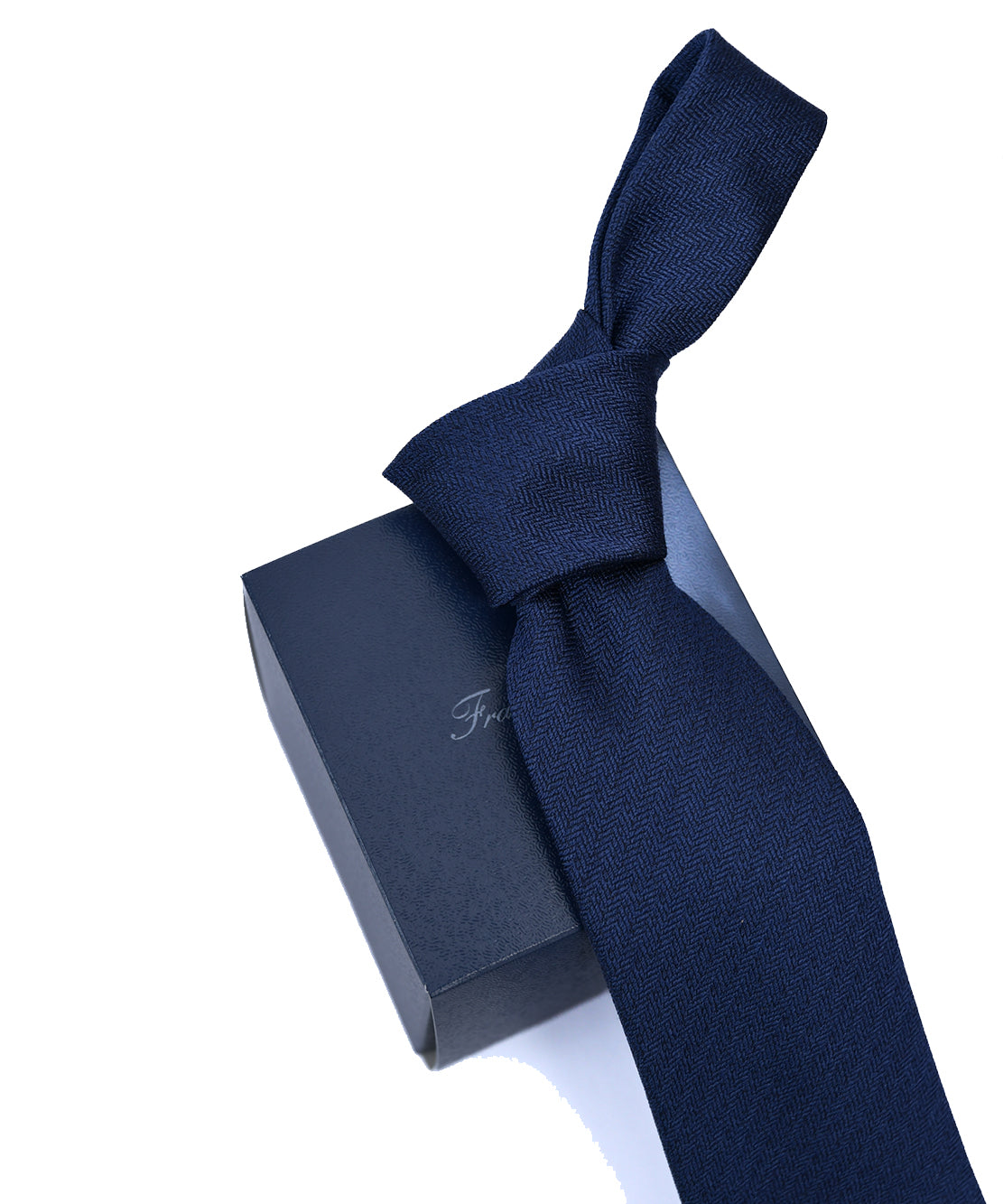 Franco spada (フランコスパダ) ミニヘリンボーン無地ネクタイ:ネイビー