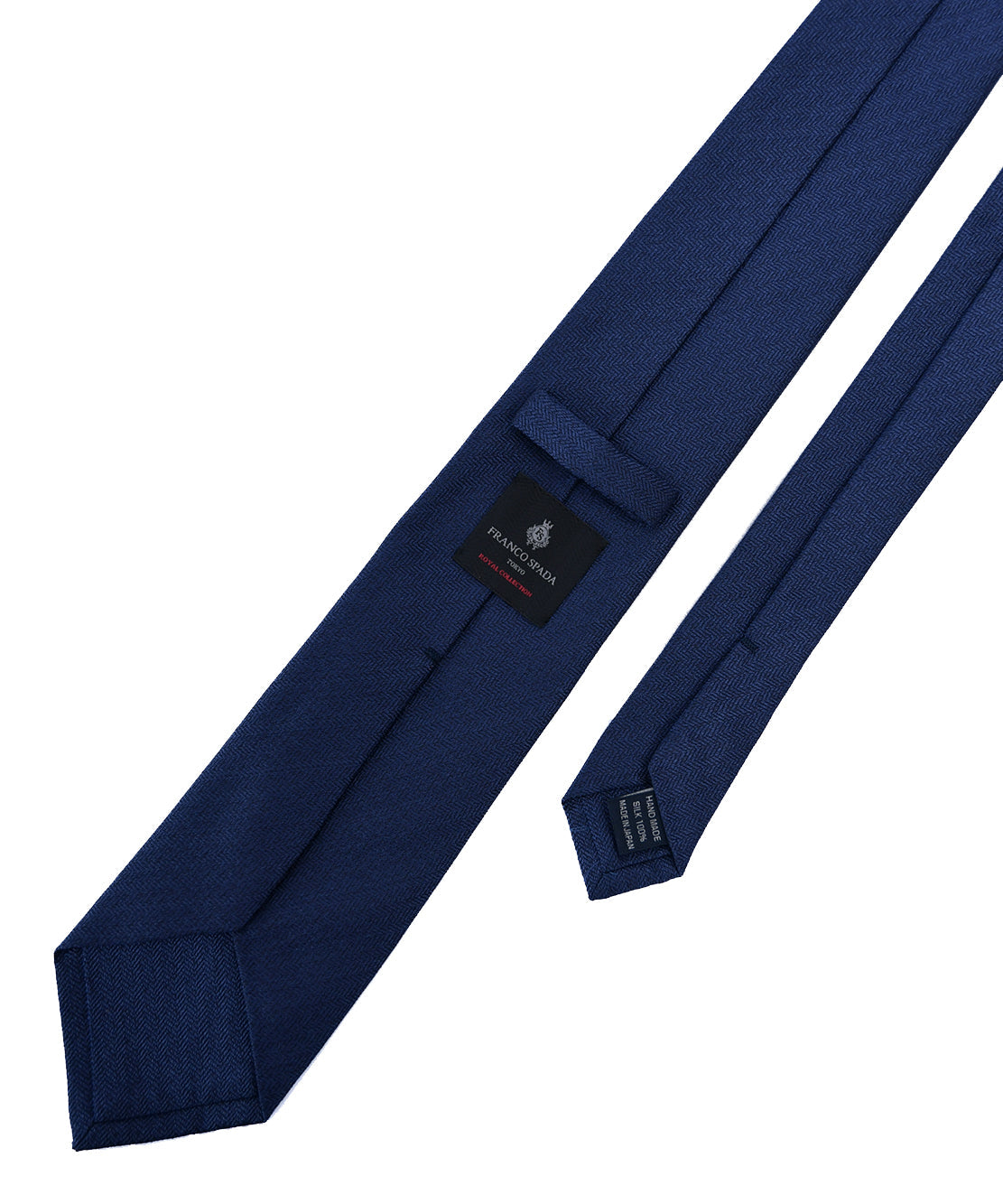 Franco spada (フランコスパダ) ミニヘリンボーン無地ネクタイ:ネイビー