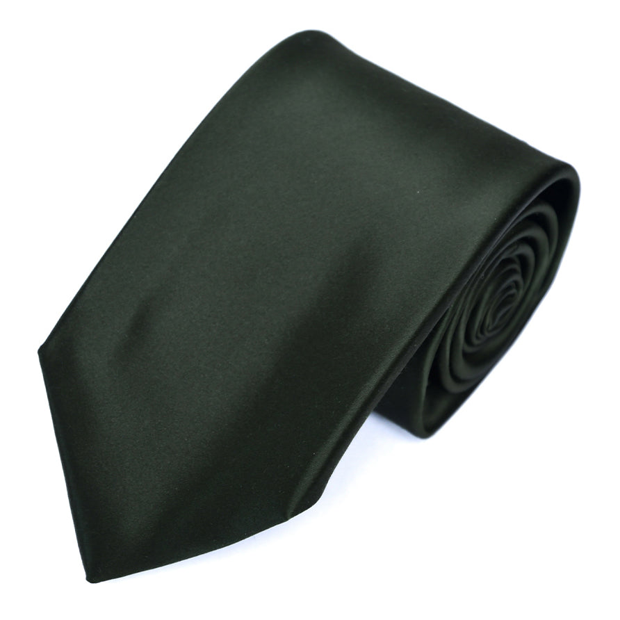 Franco spada ( フランコスパダ ) スーパーサテン無地ネクタイ:ダークオリーブ