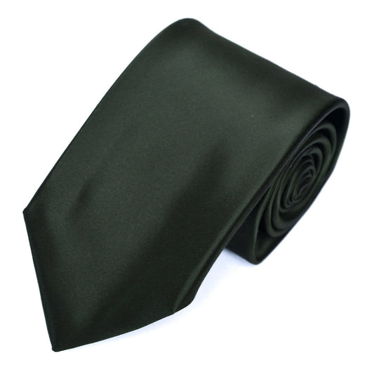 Franco spada ( フランコスパダ ) スーパーサテン無地ネクタイ:ダークオリーブ