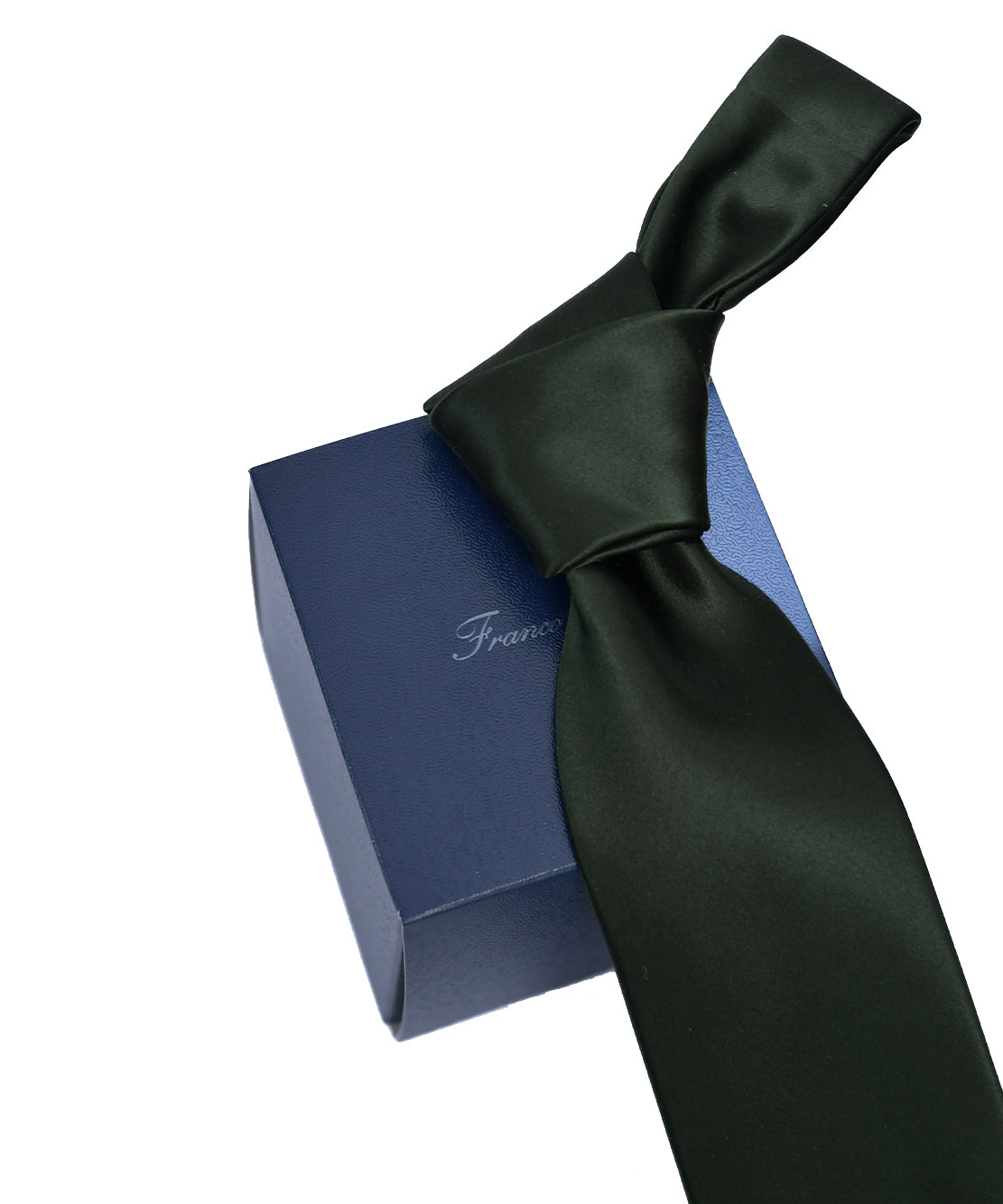 Franco spada ( フランコスパダ ) スーパーサテン無地ネクタイ:ダークオリーブ