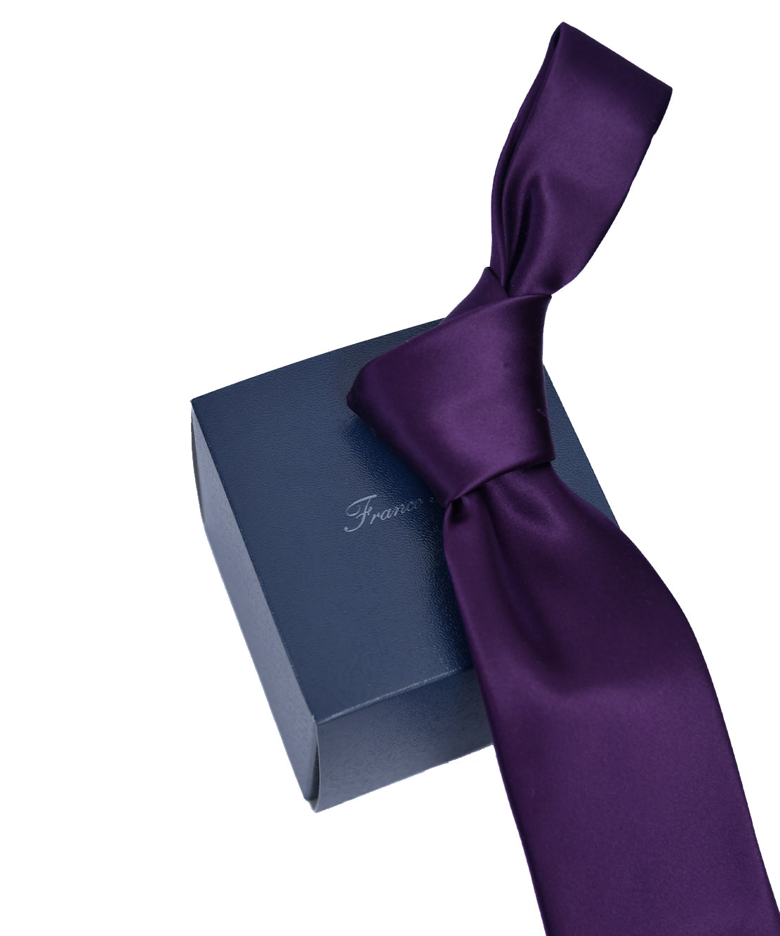 Franco spada ( フランコスパダ ) スーパーサテン無地ネクタイ:ダークパープル
