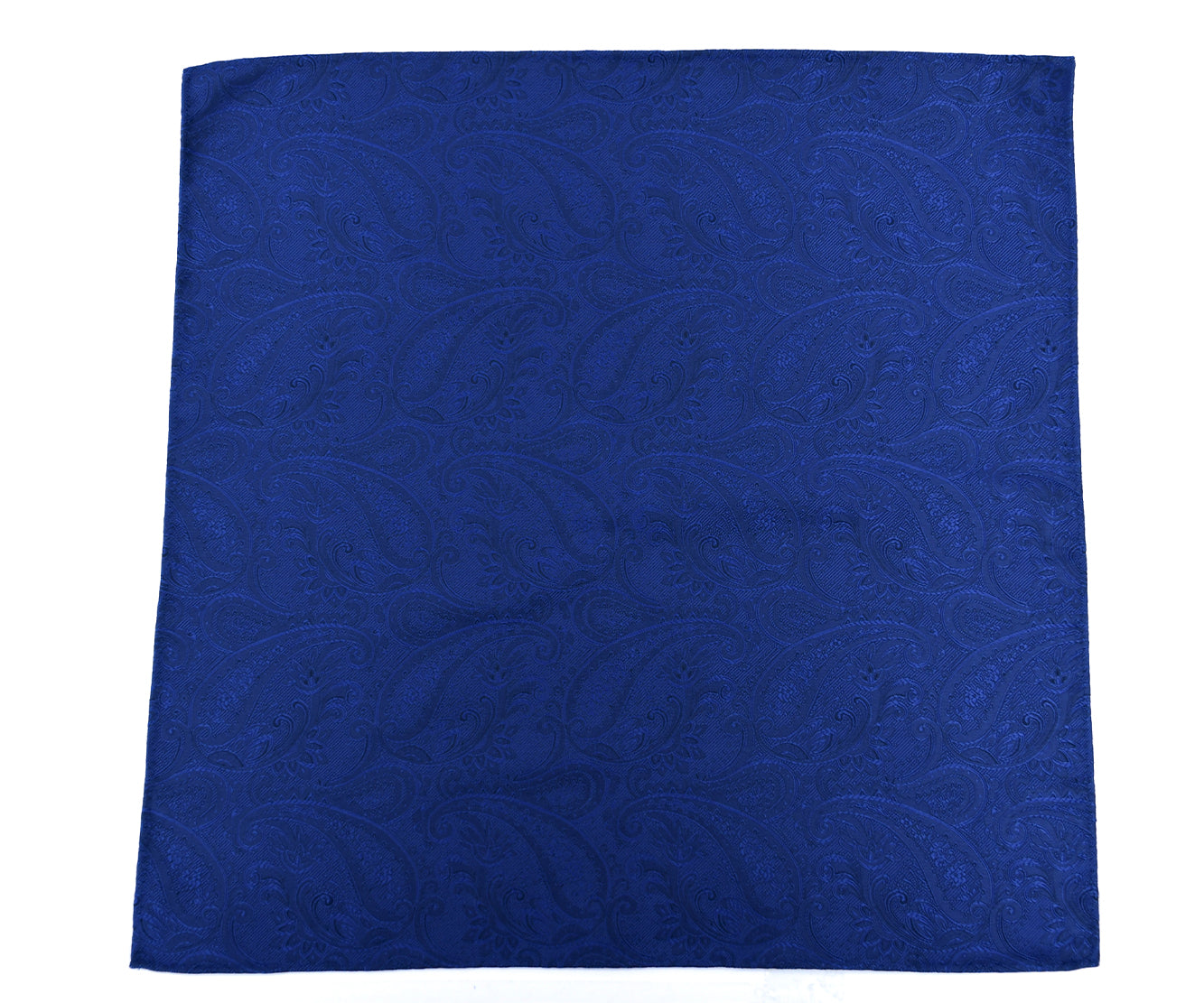 Franco Spada ( フランコスパダ ) クラシック更紗ペーズリー無地調ポケットチーフ:ロイヤルダークブルー