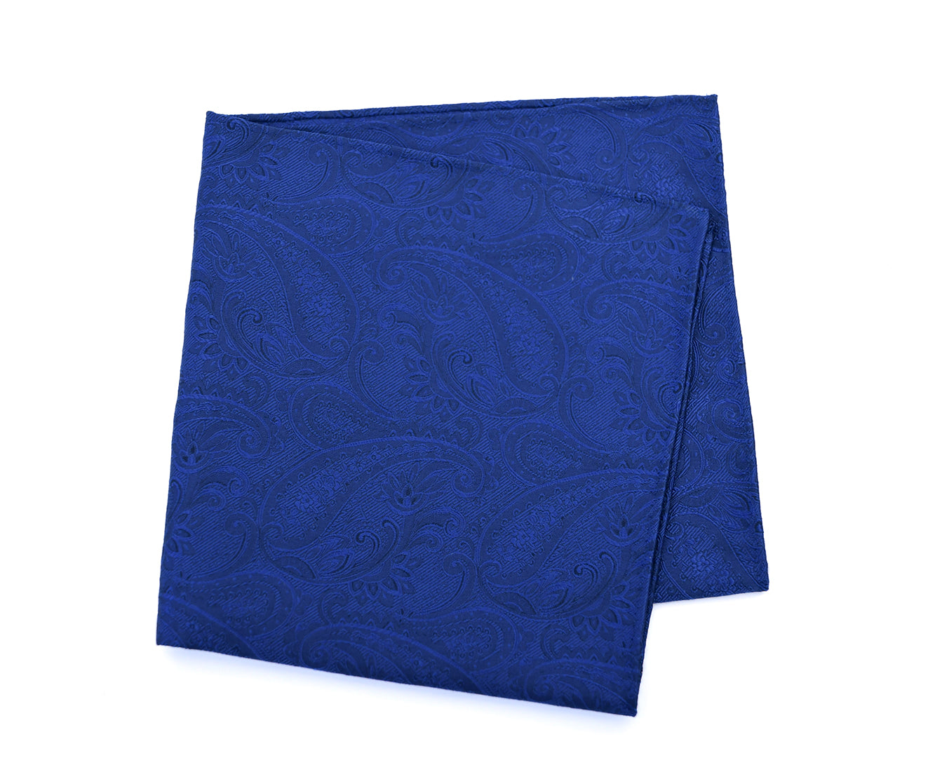 Franco Spada ( フランコスパダ ) クラシック更紗ペーズリー無地調ポケットチーフ:ロイヤルダークブルー