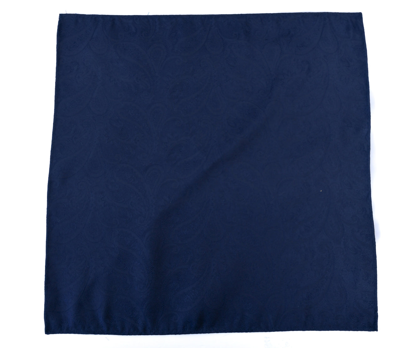 Franco Spada ( フランコスパダ )クラシック更紗ペーズリー無地調ポケットチーフ :ミッドナイトネイビー