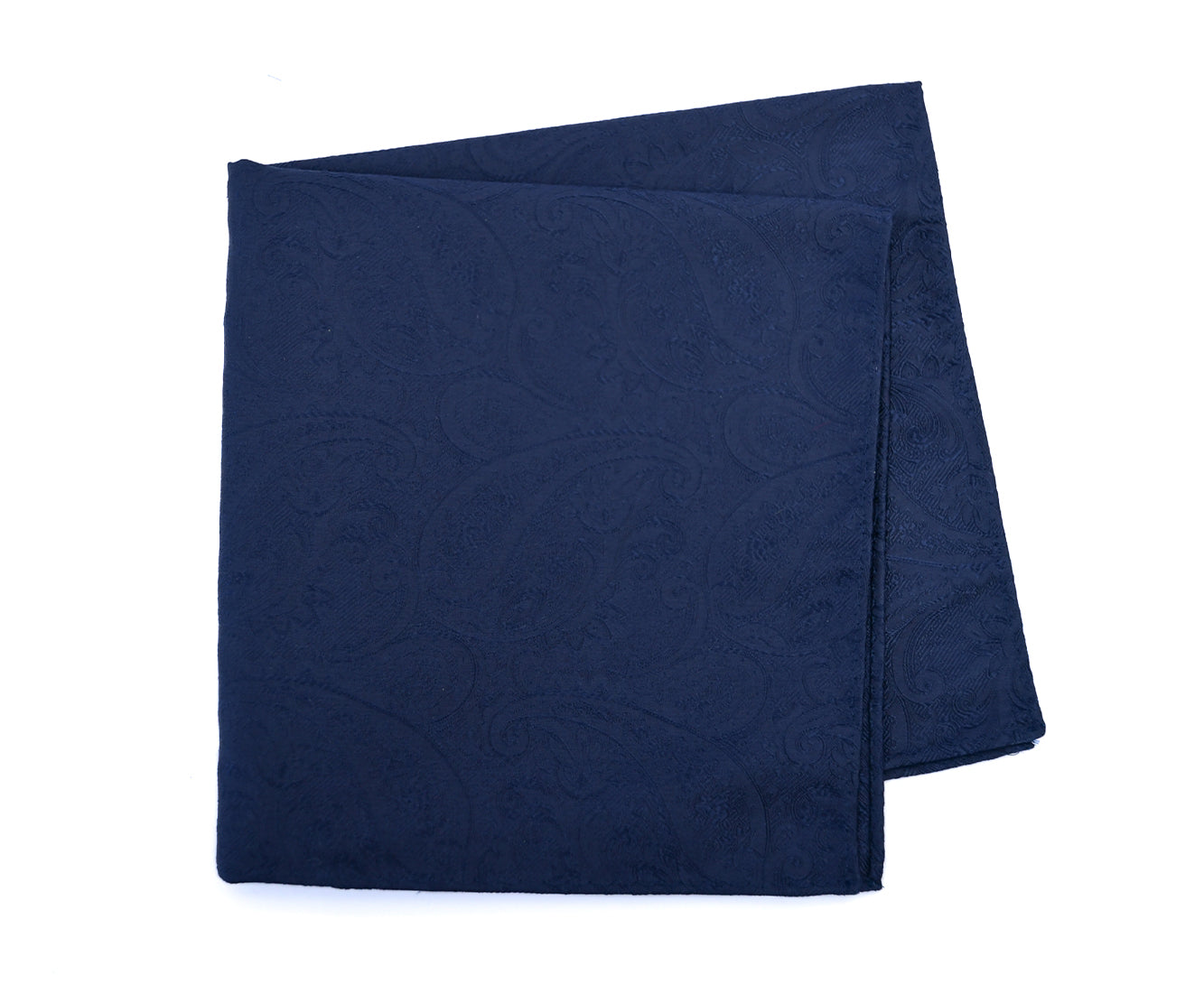 Franco Spada ( フランコスパダ )クラシック更紗ペーズリー無地調ポケットチーフ :ミッドナイトネイビー