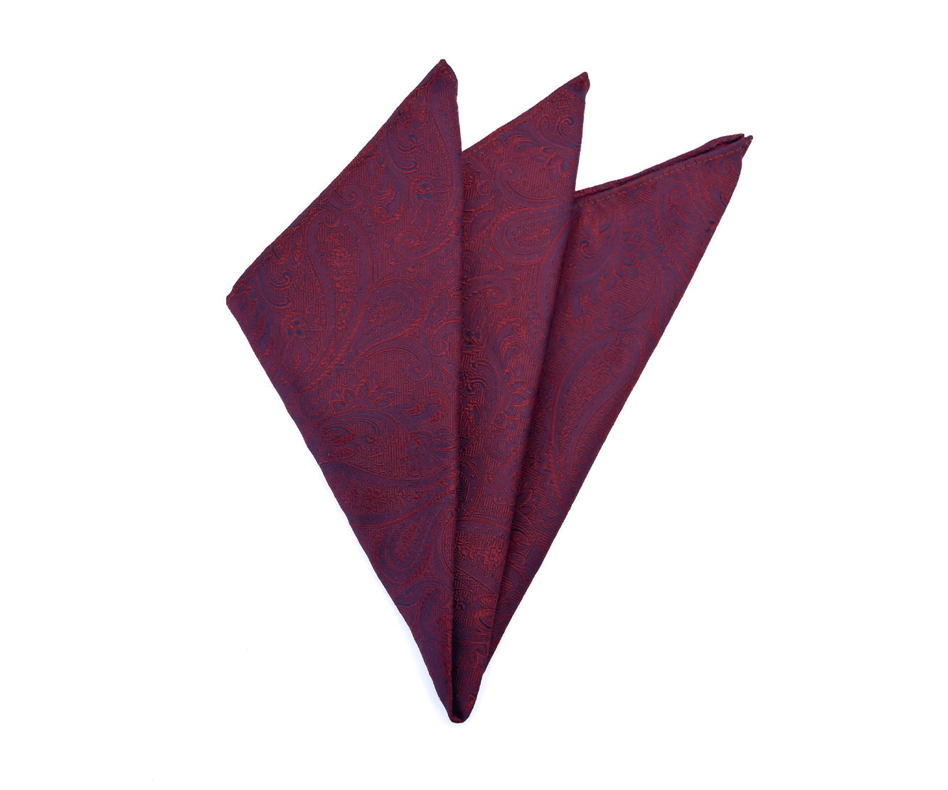 Franco Spada ( フランコスパダ ) クラシック更紗ペーズリー無地調ポケットチーフ:ボルドー