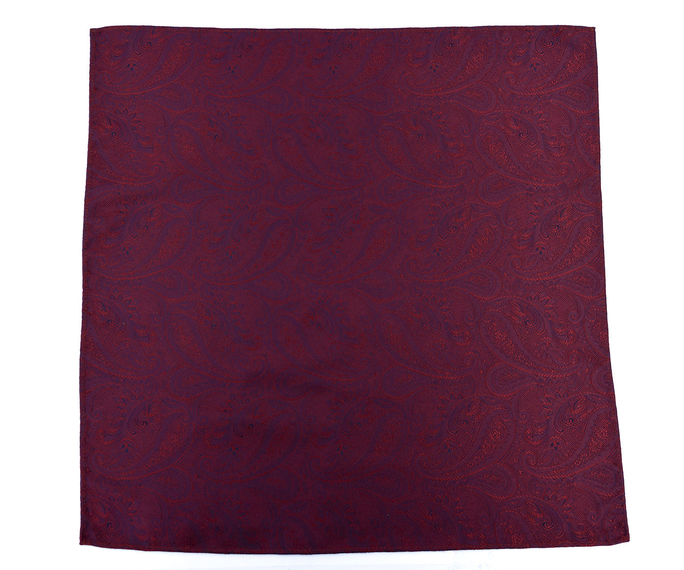 Franco Spada ( フランコスパダ ) クラシック更紗ペーズリー無地調ポケットチーフ:ボルドー