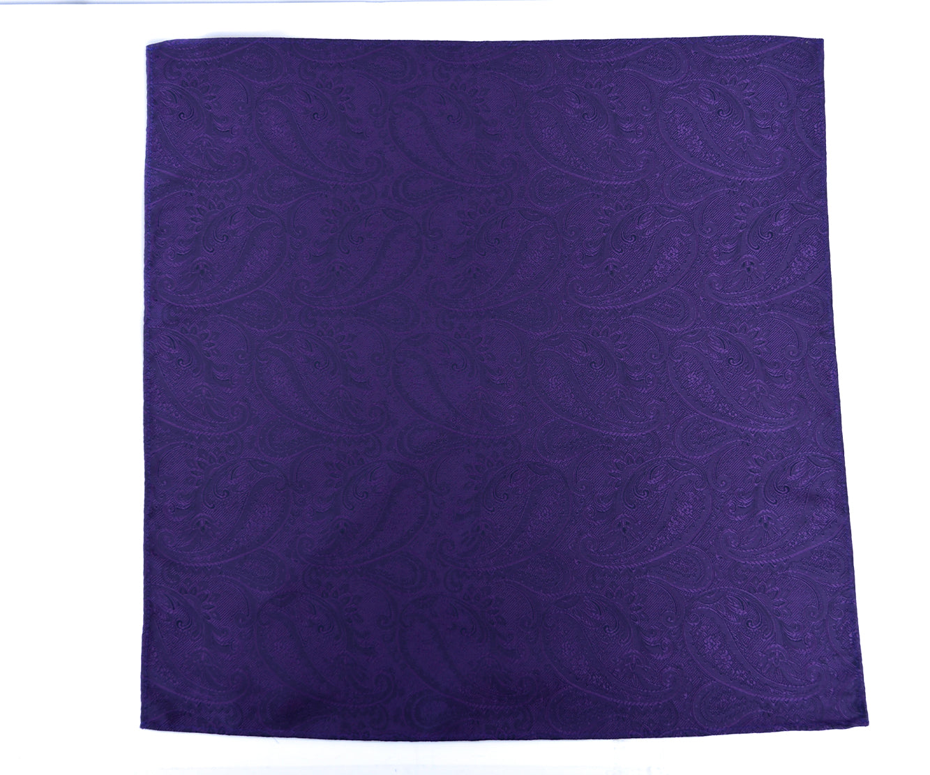 Franco Spada ( フランコスパダ ) クラシック更紗ペーズリー無地調ポケットチーフ:ブリティッシュパープル