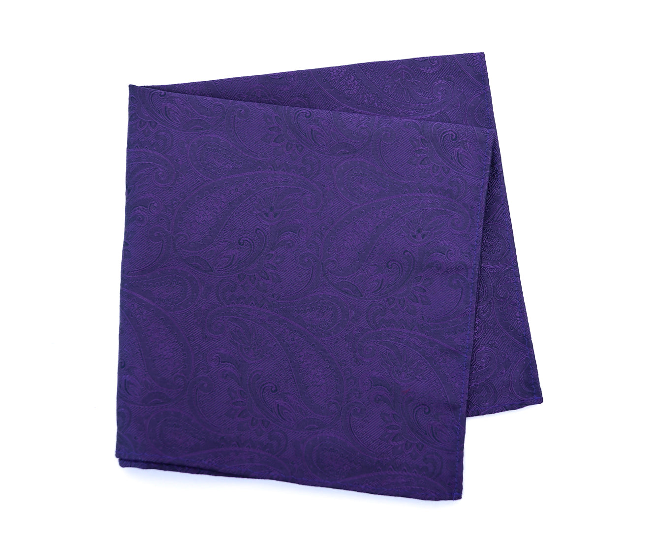 Franco Spada ( フランコスパダ ) クラシック更紗ペーズリー無地調ポケットチーフ:ブリティッシュパープル