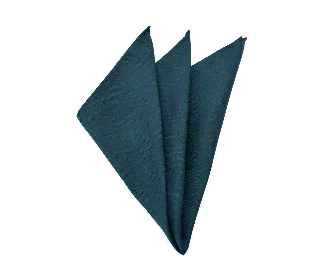 Franco Spada ( フランコスパダ ) クラシック更紗ペーズリー無地調ポケットチーフ:ブリティッシュグリーン