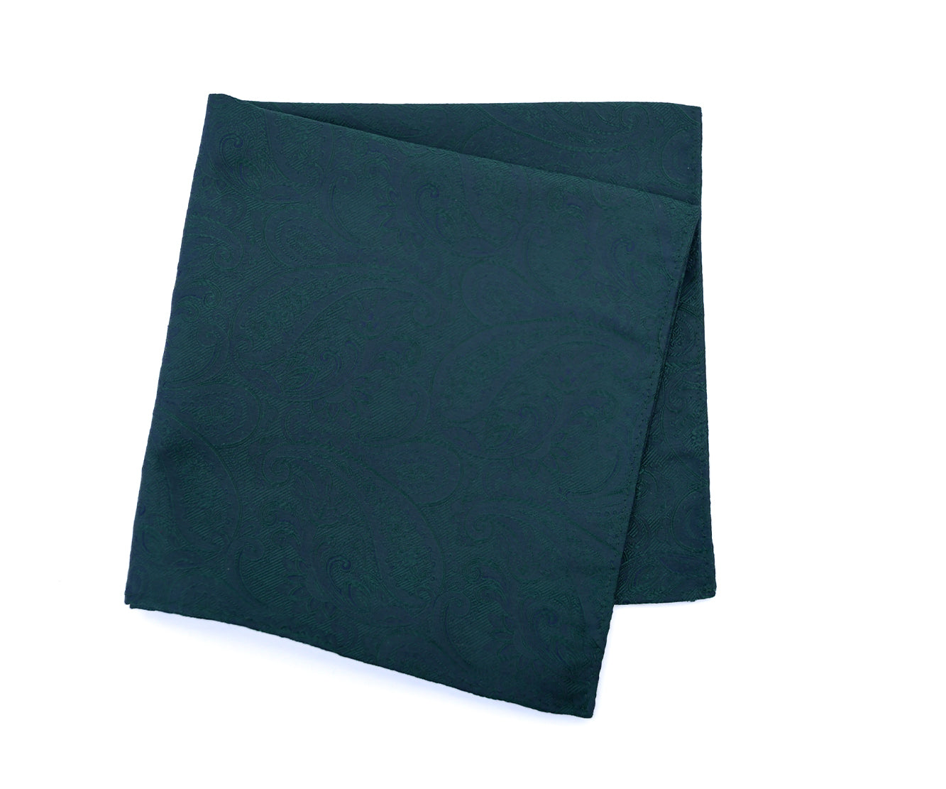 Franco Spada ( フランコスパダ ) クラシック更紗ペーズリー無地調ポケットチーフ:ブリティッシュグリーン