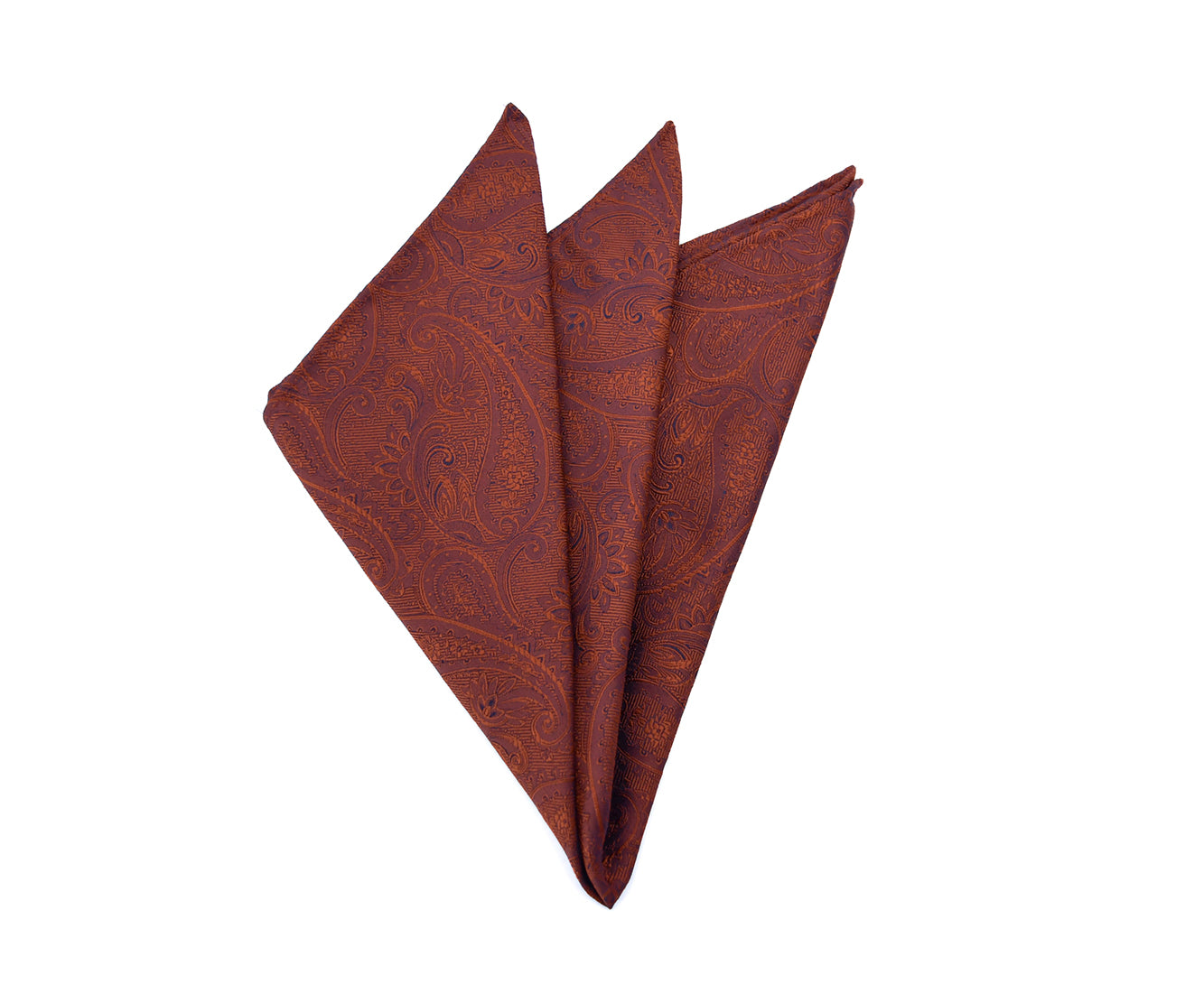 Franco Spada ( フランコスパダ )クラシック更紗ペーズリー無地調ポケットチーフ :ダスティオレンジ