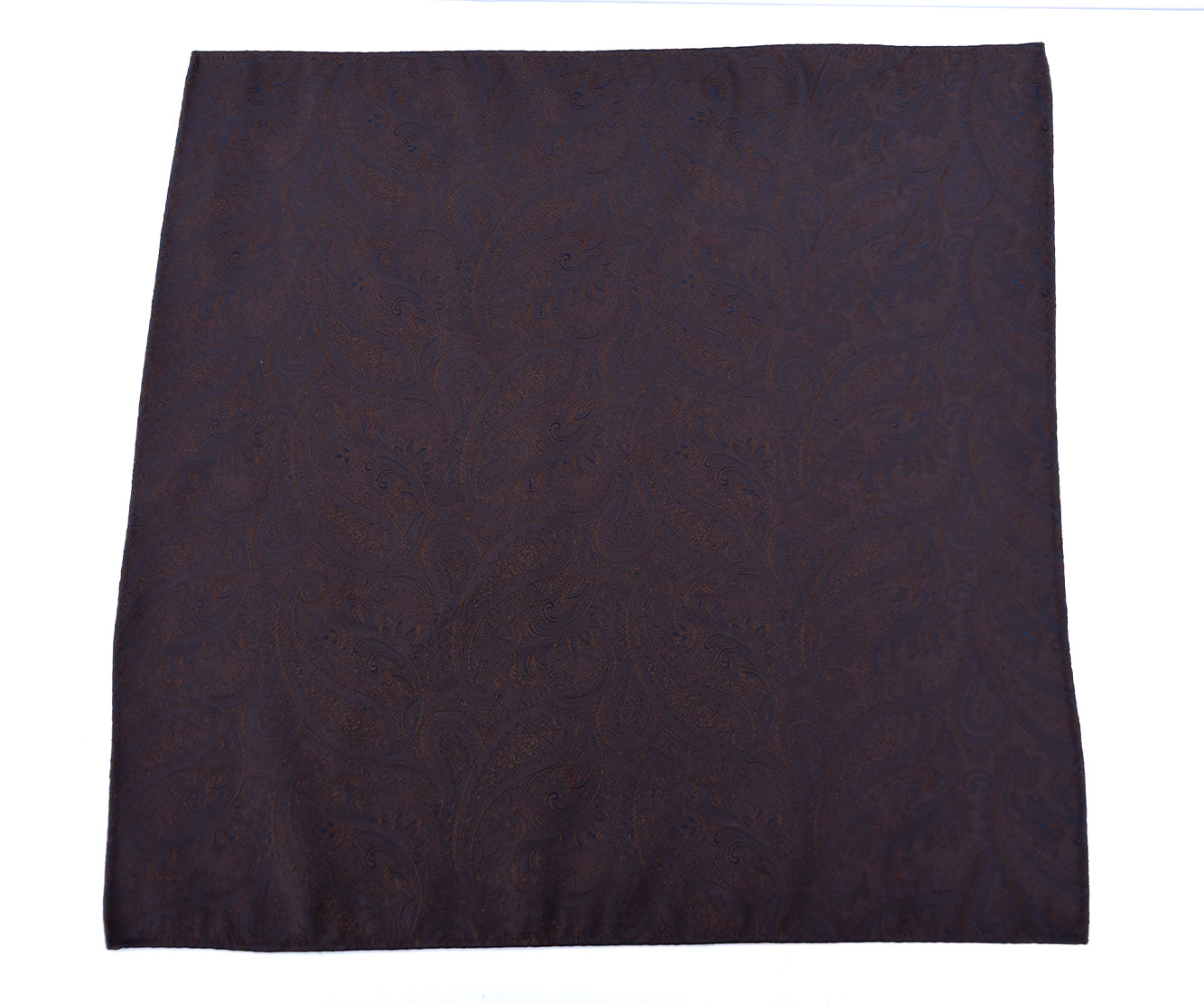 Franco Spada ( フランコスパダ ) クラシック更紗ペーズリー無地調ポケットチーフ:ブラウン
