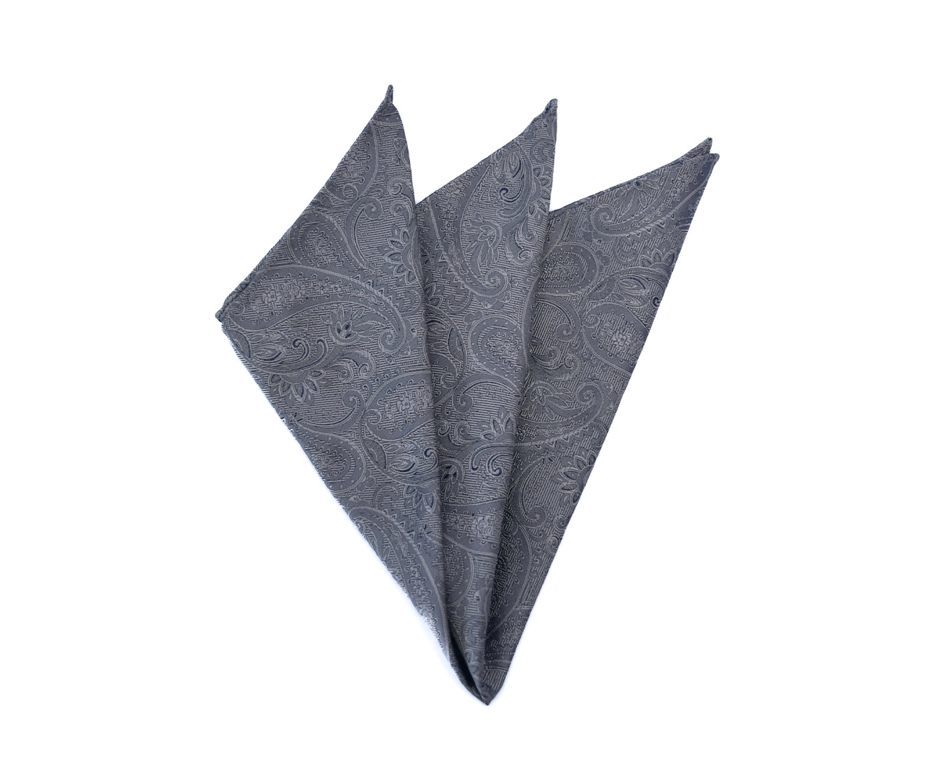 Franco Spada ( フランコスパダ ) クラシック更紗ペイズリー無地調ポケットチーフ:ライトグレー