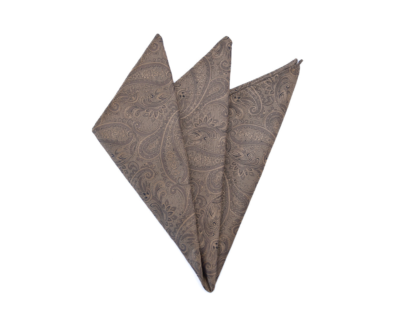 Franco Spada ( フランコスパダ )クラシック更紗ペーズリー無地調ポケットチーフ :シャンパンゴールド