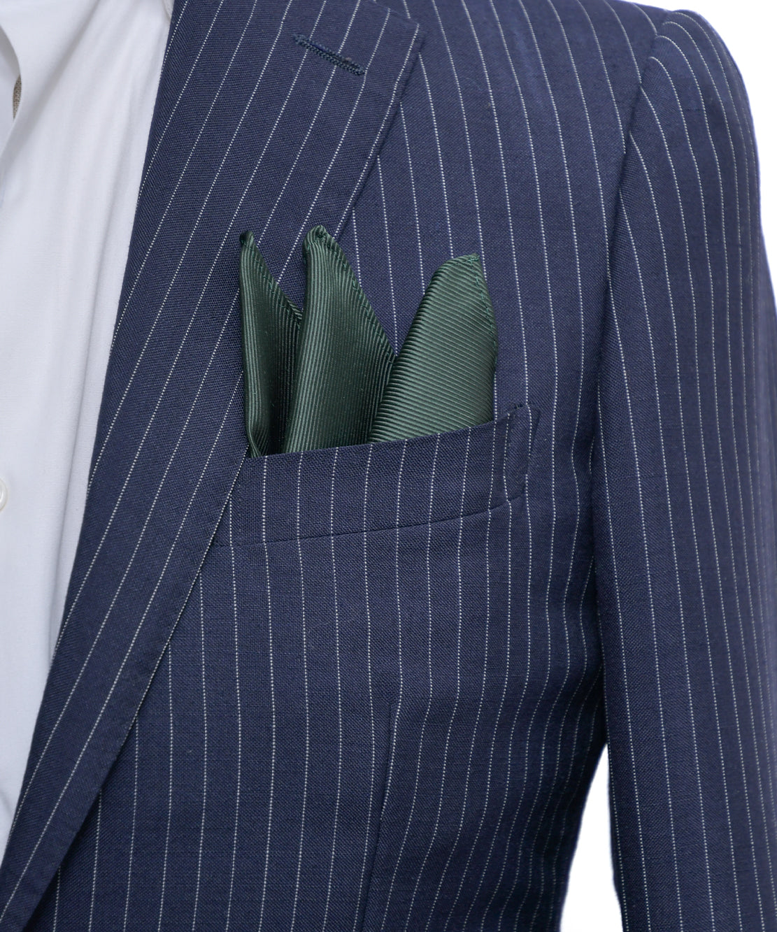 Franco Spada ( フランコスパダ ) 細綾無地ポケットチーフ:ダークオリーブ