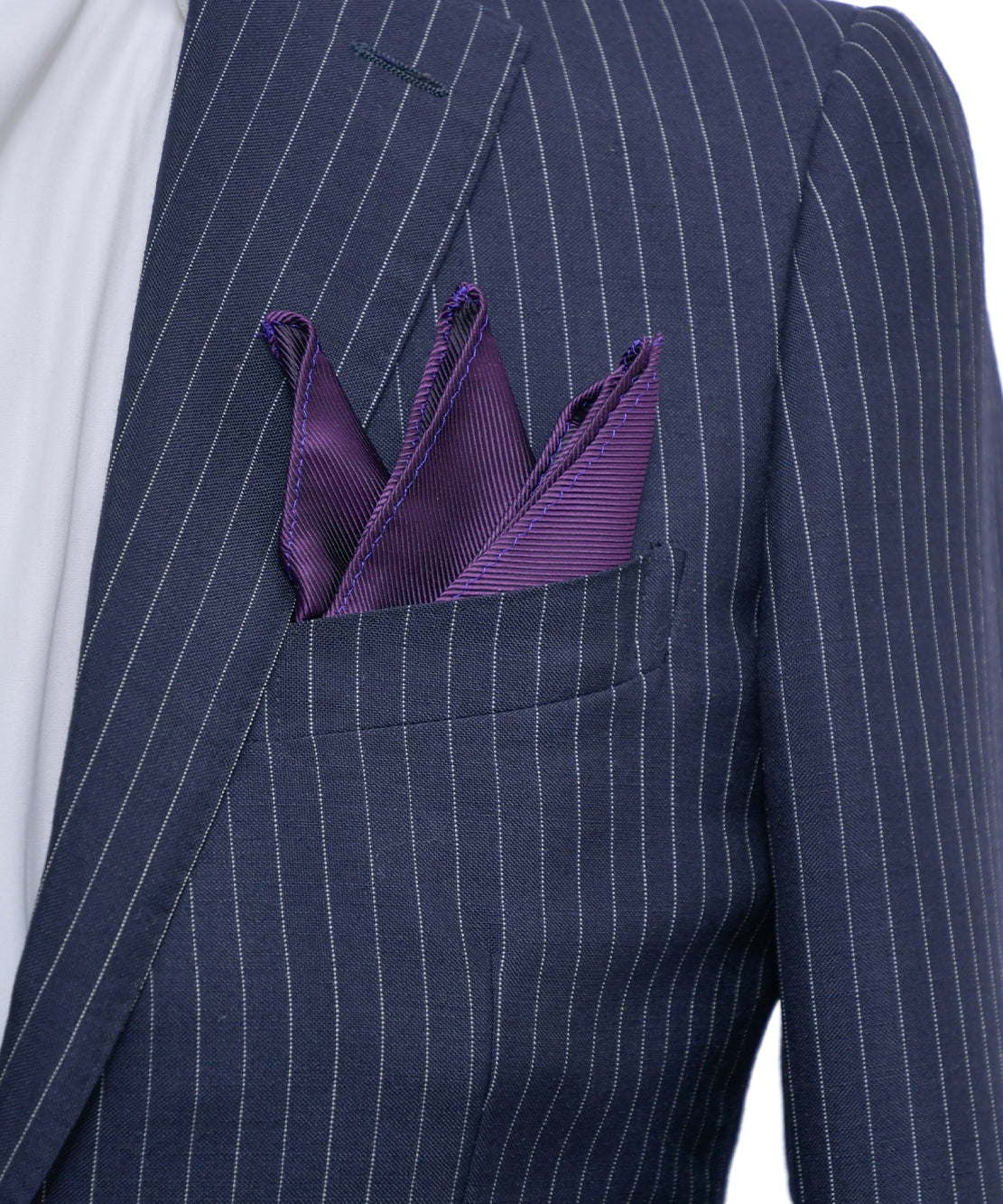 Franco Spada ( フランコスパダ ) 細綾無地ポケットチーフ:パープル