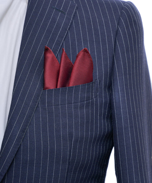 Franco Spada ( フランコスパダ ) 細綾無地ポケットチーフ:ワイン