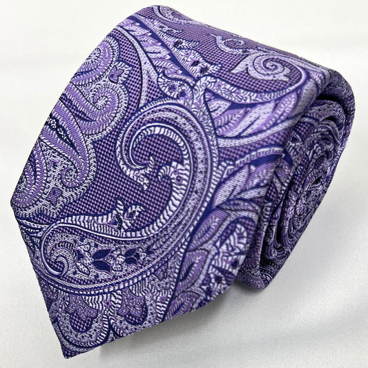 Franco Spada ( フランコスパダ )  ヴィンテージ調更紗ペーズリーネクタイ:パープル