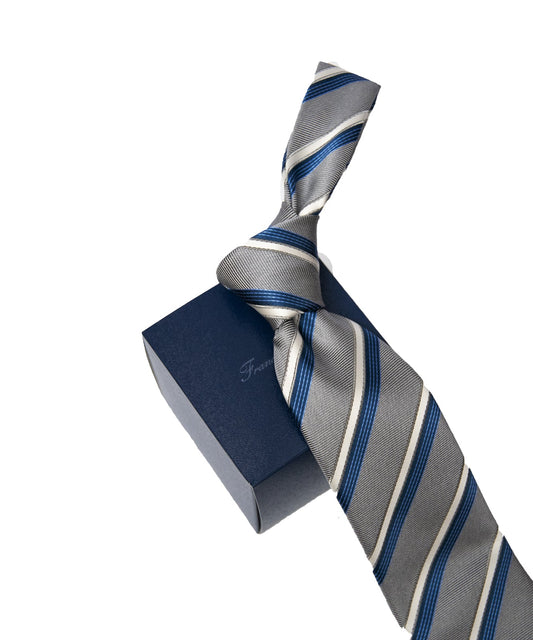 Franco Spada ( フランコスパダ ) パステルメランジストライプネクタイ:ミディアムグレー