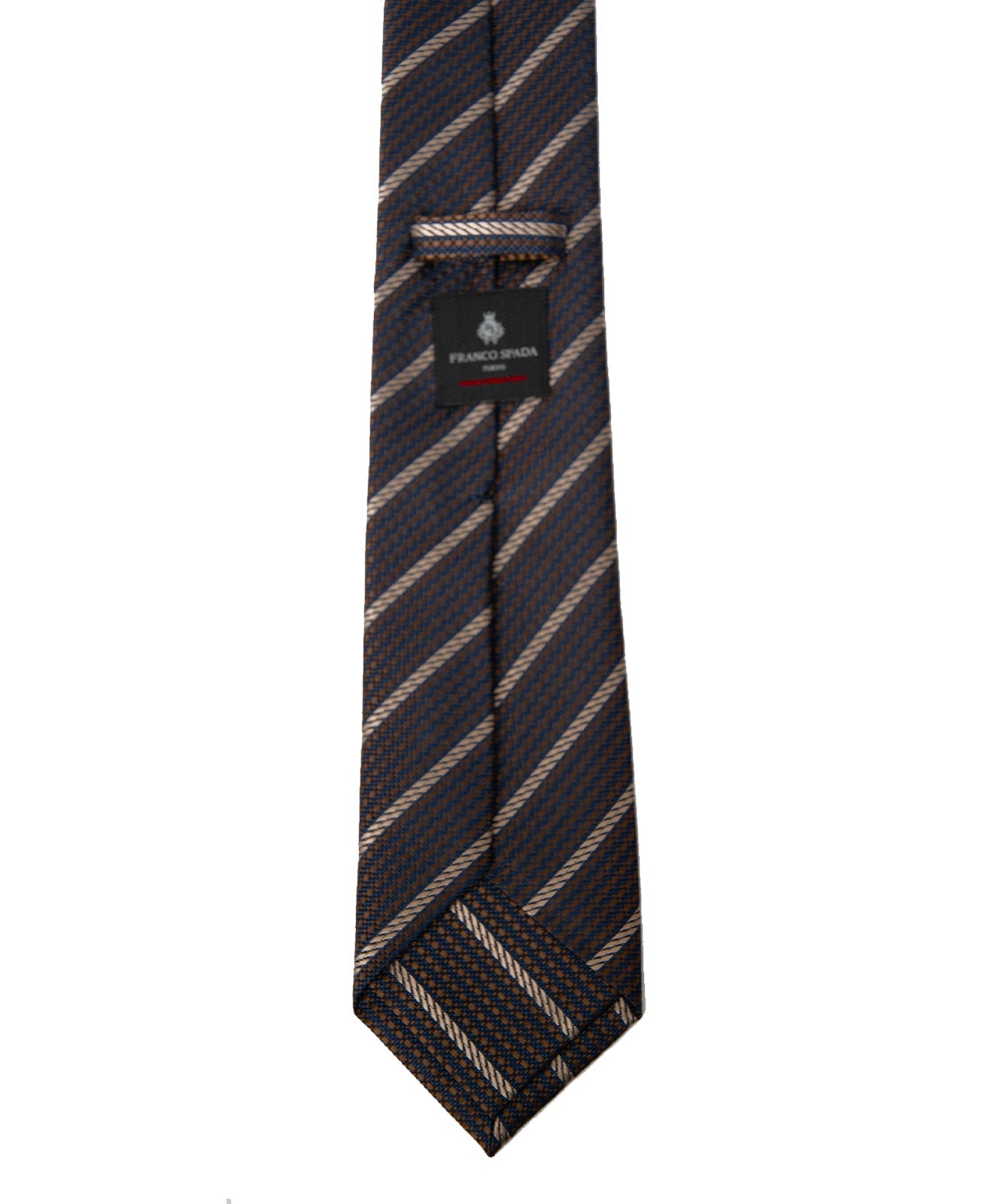 Franco Spada ( フランコスパダ ) ヴィンテージストライプネクタイ:ブラウン×ベージュ