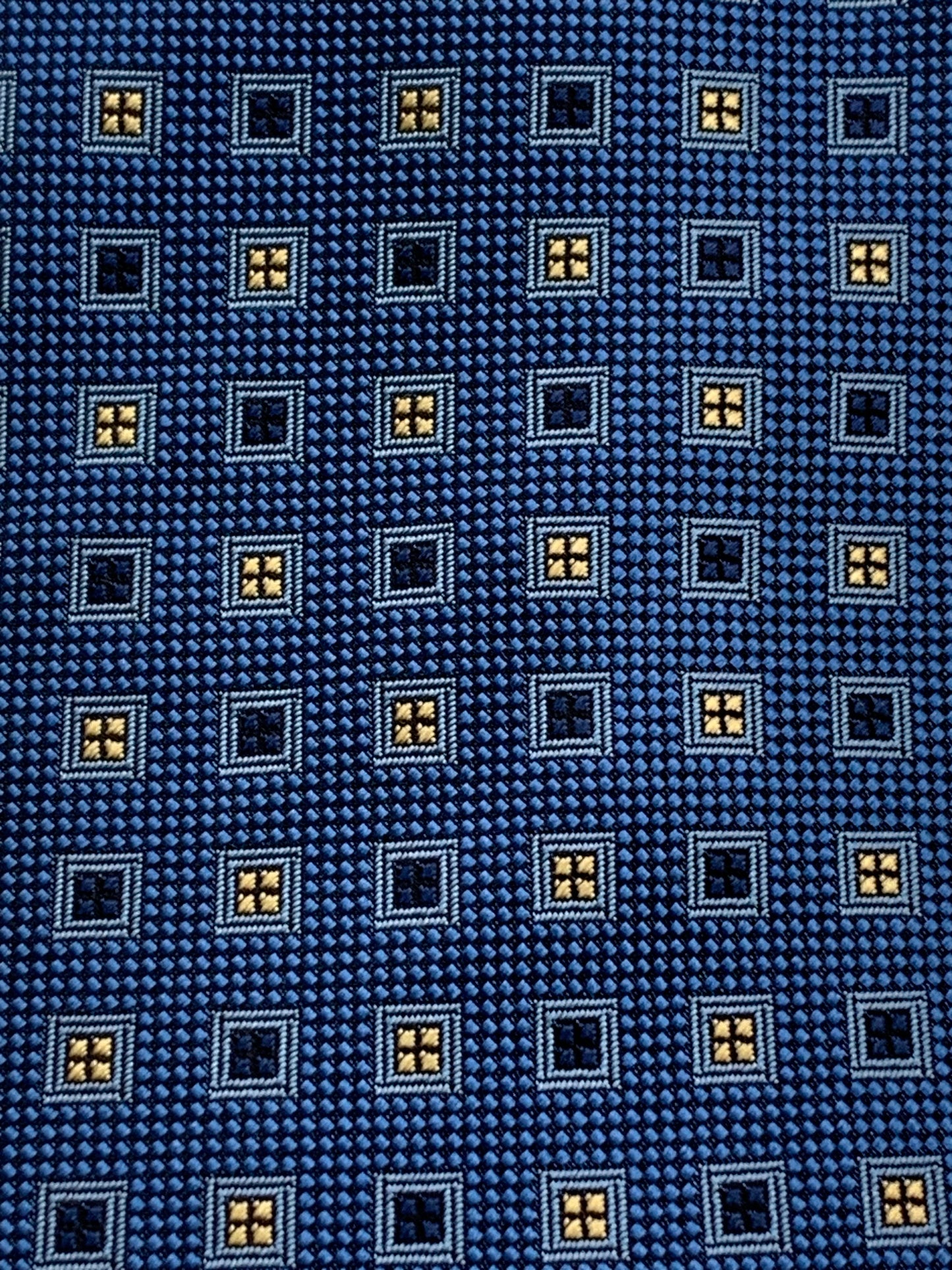 Franco Spada ( フランコスパダ )スクエア小紋ジャカードネクタイ③:サックスブルー