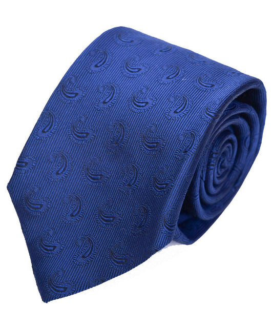 Franco Spada ( フランコスパダ ) ペーズリー小紋無地調ネクタイ:ネイビーブルー