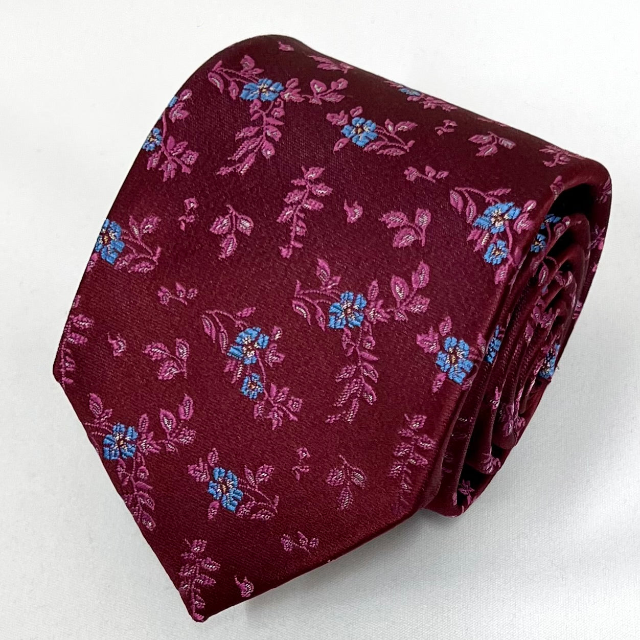 Franco Spada ( フランコスパダ )  フレンチヴィンテージフラワージャガードネクタイ: ワインレッド